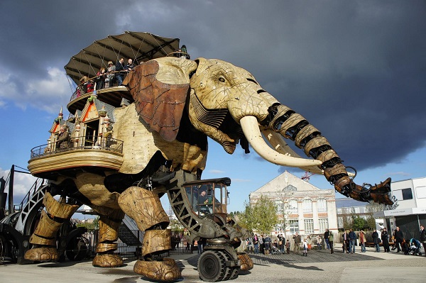 The Grand Elephant at the steampunk park Les Machines de l’île, Nantes, France.